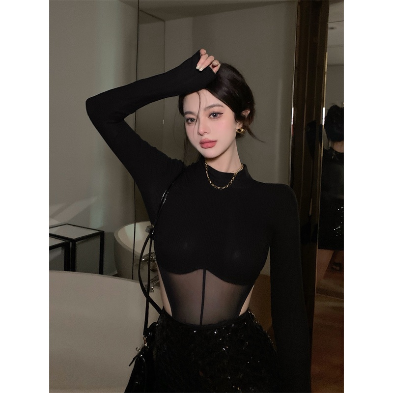 Áo Thun Tay Dài Quyến Rũ Dễ Phối Đồ Thời Trang Phong Cách Hàn Quốc