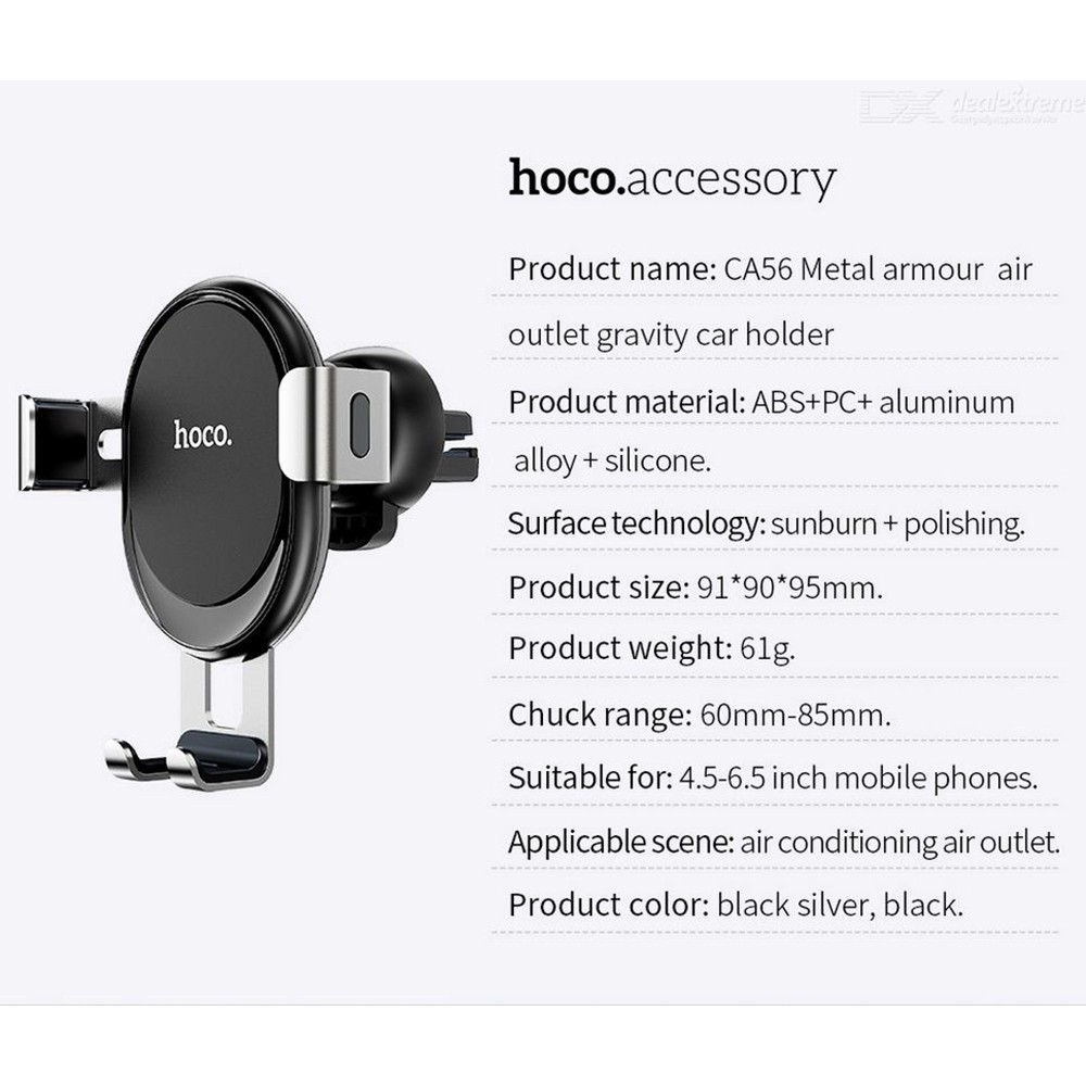 Giá Đỡ Điện Thoại Xe Hơi Hoco CA56Giá Đỡ Ô Tô Gắn Cửa Điều Hòa - Bảo Hành Chính Hãng