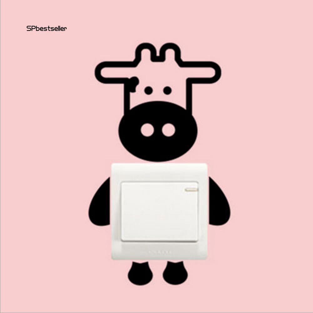 Miếng Dán Hình Trang Trí Công Tắc/ Nhà Vệ Sinh Hoạ Tiết Hoạt Hình Dễ Thương