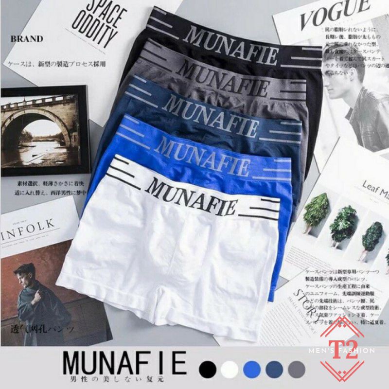 Quần Lót Nam Boxer Munafie Dệt Kim Co Giãn 4 Chiều Túi Zip Sang Trọng