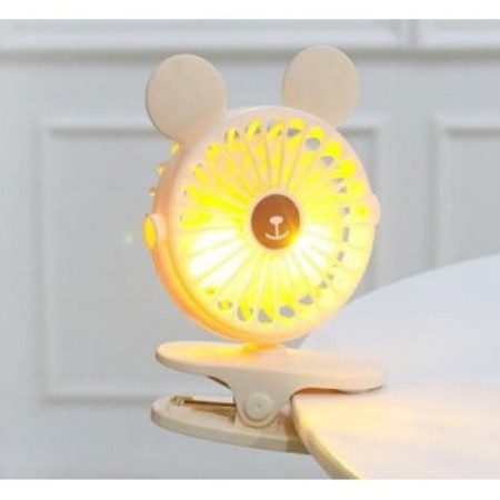 Quạt mini [Tích hợp đèn ngủ] góc xoay 720 độ, liên tục 6 tiếng kẹp xe đẩy tiện dụng