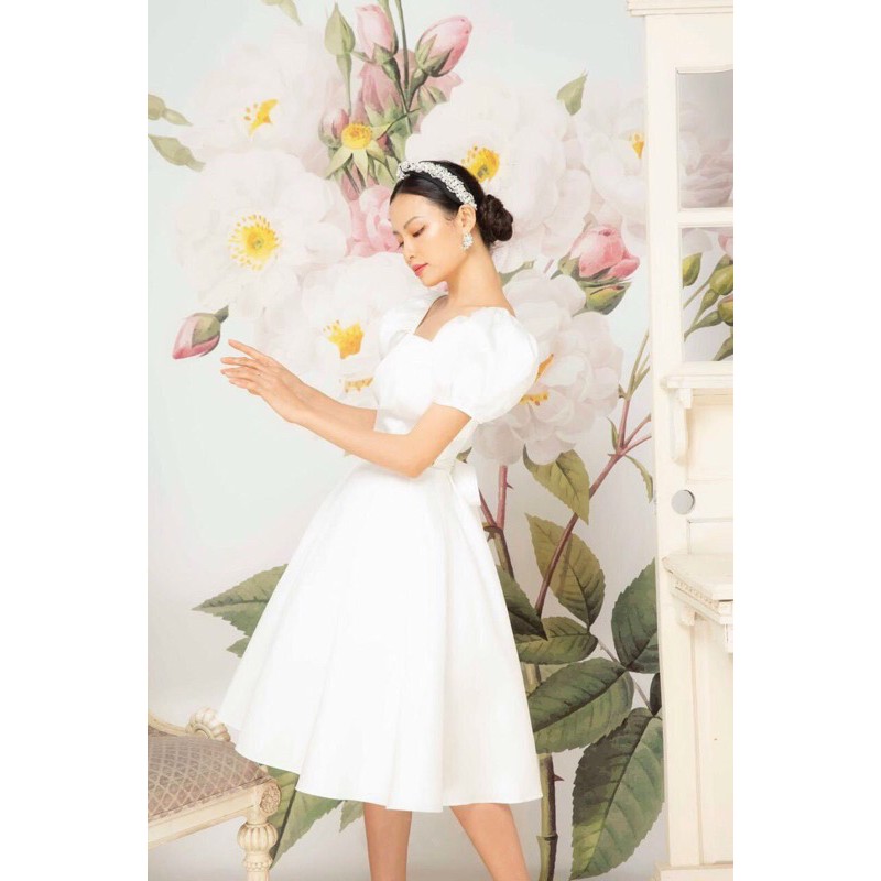 ĐẦM TAY PHỒNG ĐÍNH DÂY EO ĐÁ CAO CẤP