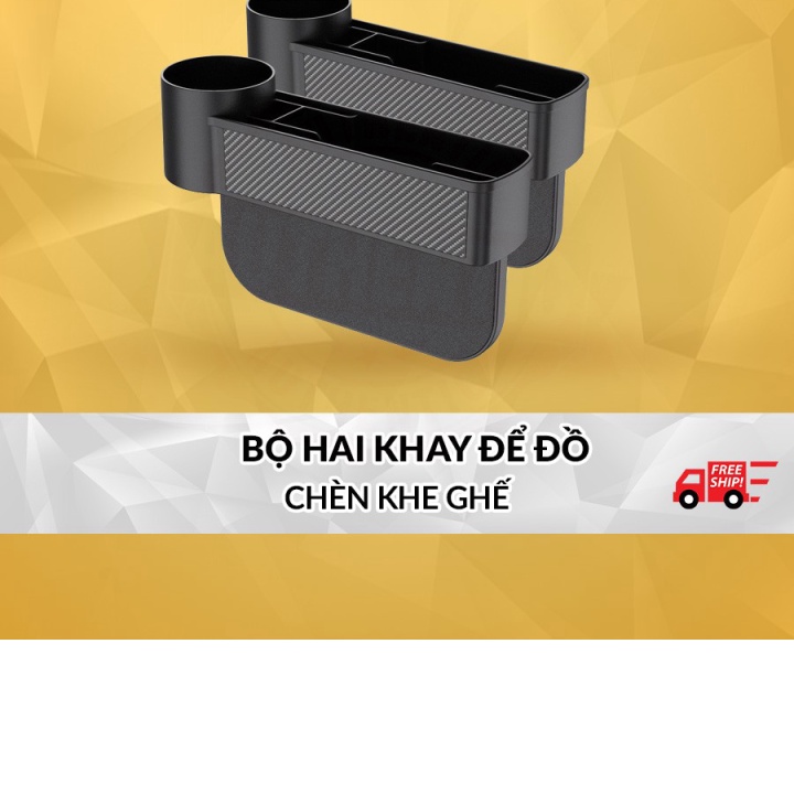 HÀNG MỚI VỀ Combo Bộ Khay Đựng Đồ Đa Năng - Hộc Để Đồ Khe Ghế Ô Tô Xe Hơi Cao Cấp. Có Video Ẩnh Thật
