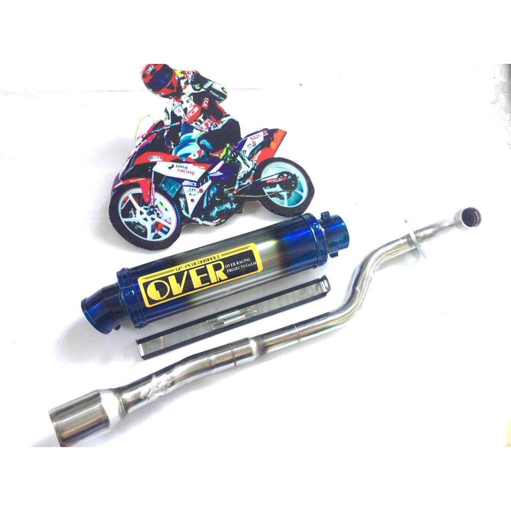 Bộ pô over full cổ INOX THẲNG  exciter, winer, sonic, raider, satria, gsx,...