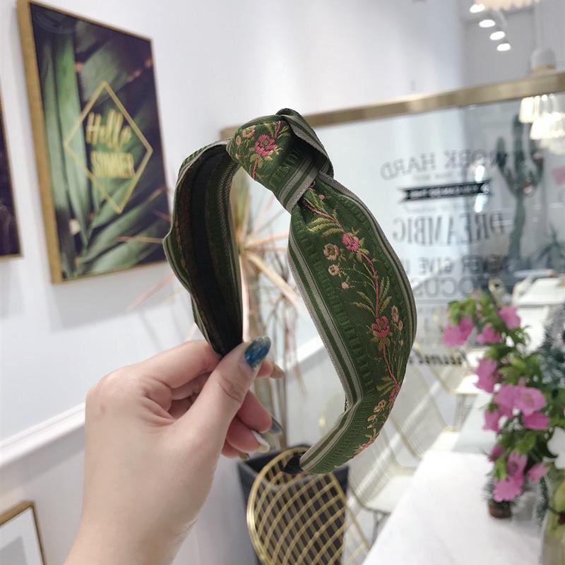 Băng Đô Cài Tóc Thắt Nơ Họa Tiết Hoa Phong Cách Hàn Quốc