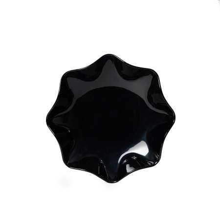 Dĩa hoa nhựa melamine màu đen bóng 2 size (DH46/DH47)
