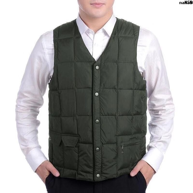 Áo Khoác Ghi Lê Giữ Ấm Cỡ Lớn Bằng Cotton Bên Ngoài Dành Cho Nam Tuổi Trung Niên