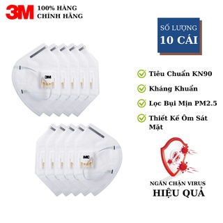 Combo 10 cái khẩu trang y tế 3m 9001v - loại có van