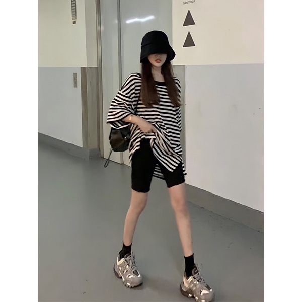 💥 FREESHIP 💥 Set áo thun kẻ kèm quần 💕 cực basic cho các nàng mùa hè thu này
