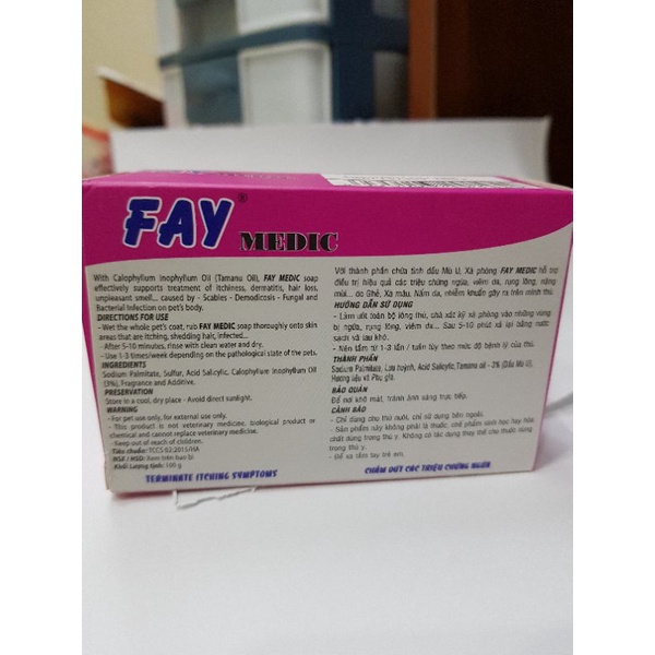 Xà phòng tắm Fay Medic  - Nấm da Rụng lông,Ve Ghẻ chó mèo