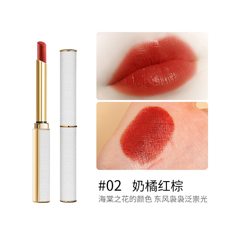 Son Môi Chất Nhung Lì Màu Trắng Thiết Kế Vỏ Mỏng Chất Liệu Da Cừu Cao Cấp Thời Trang