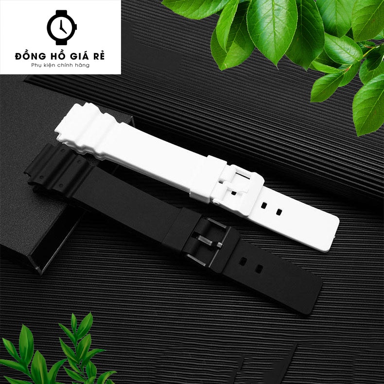 [TẶNG CHỐT] Dây đồng hồ cao su Casio Mrw-200H Mrw200H Mrw 200 Mrw 200h CAO CẤP 2 màu đen, trắng