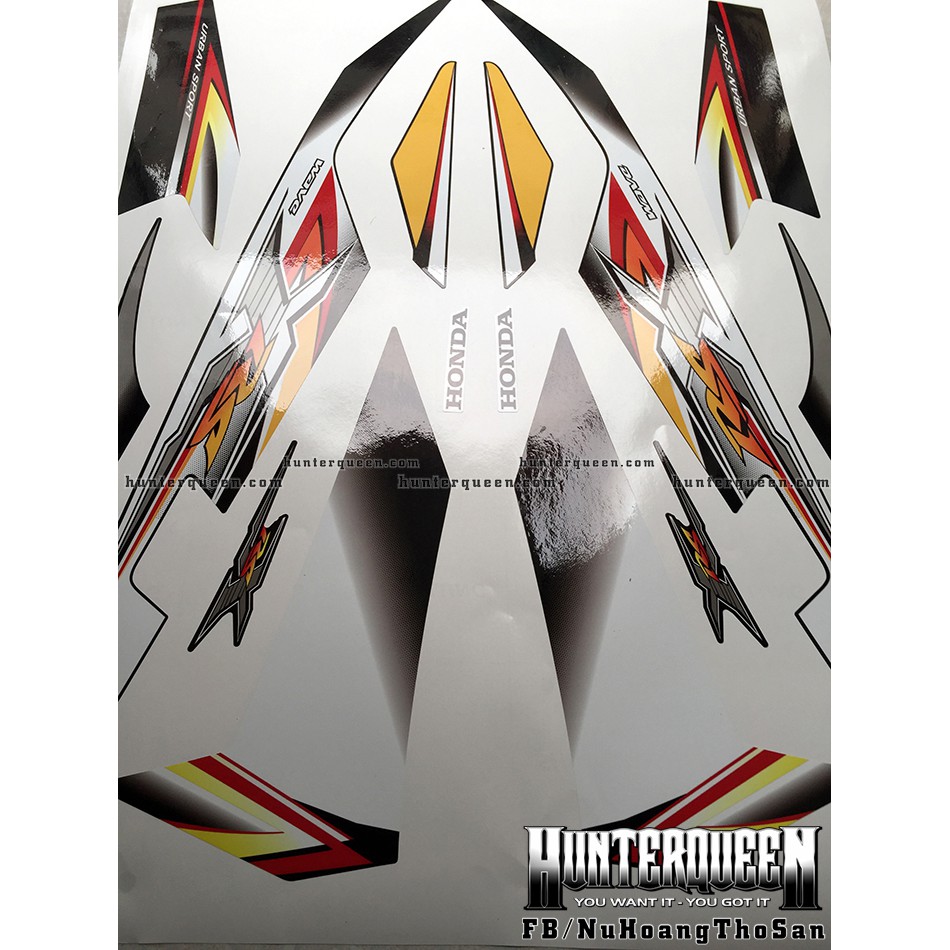 Tem rời dán xe WAVE RSX 2008 đen trắng. Thay thế tem zin