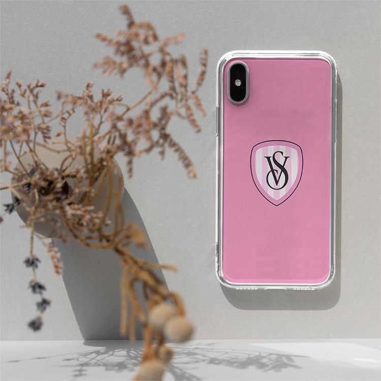 Ốp lưng logo VS VICTORIA'S SECRET nền hồng cho Iphone 5 6 7 8 Plus 11 12 Pro Max X Xr VICPOD00033