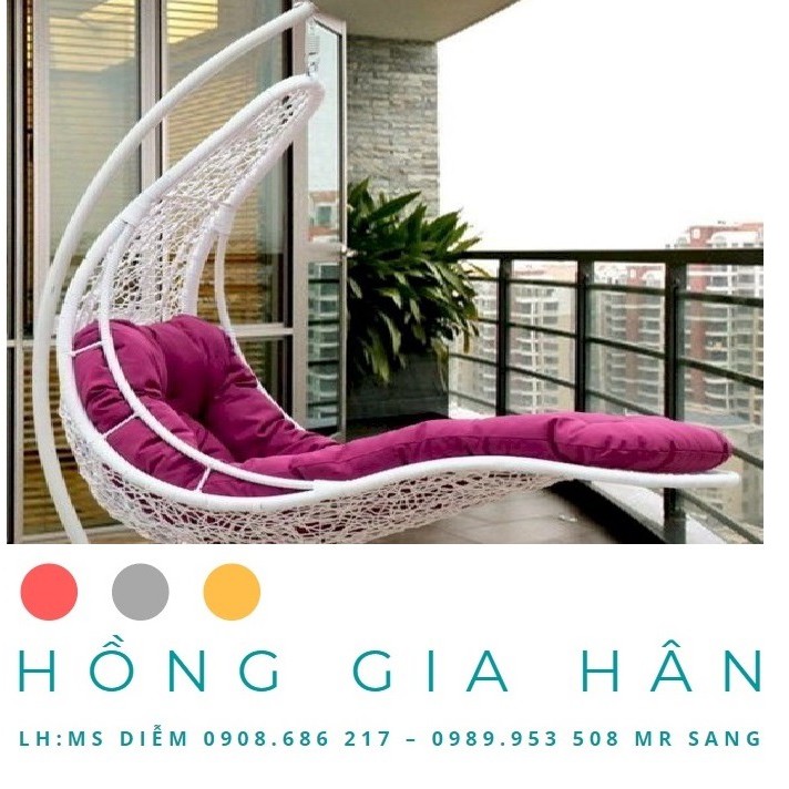 Xích Đu Mây Nhựa Đơn Thư Giãn Hồng Gia Hân Xd03