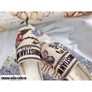 Giày slip on cd thổ cẩm đế cói fullbox