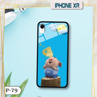 Ốp lưng kính 3D iPhone XR- hình cute