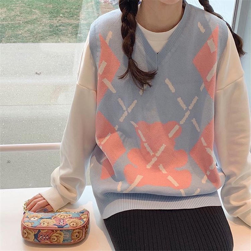 Áo Sweater Không Tay Dáng Rộng Thiết Kế Mới Thời Trang Mùa Xuân Thu Theo Phong Cách Hàn Quốc Cho Nữ