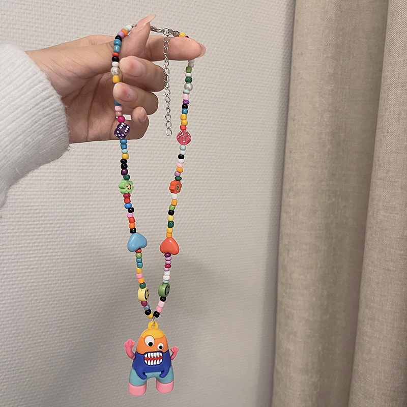 Vòng cổ Mặt Quái Vật Hoạt Hình Phong Cách hip hop Cho Nữ