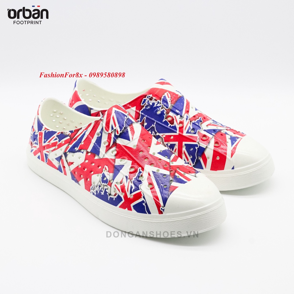 Giày nhựa Orban in hình cho cả gia đình, made in Viet Nam - pb100 - Màu CỜ ANH