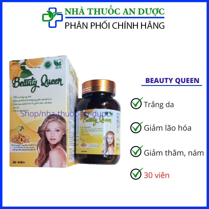 Viên uống trắng da collagen Beauty Queen chống lão hóa, giảm nếp nhăn hiệu quả , giảm nám tàn nhang- 30 viên