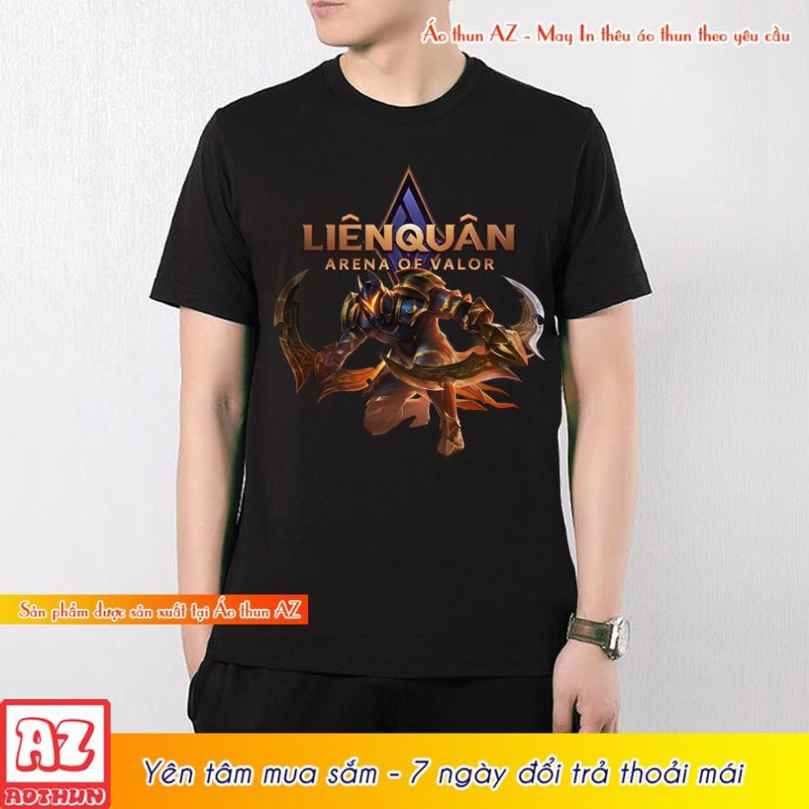 HOT SALE- Áo thun game Liên Quân màu đen in hình Nakroth siêu việt M2753