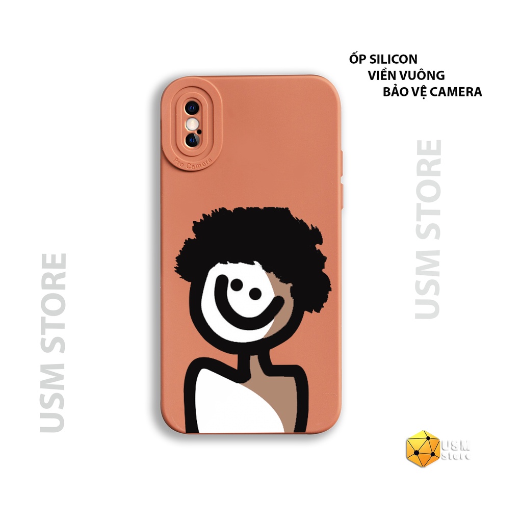 Ốp lưng iphone 6/6s/6 plus/7 plus/8plus/X/XR/XS/XSmax viền vuông, mắt thiên thần bảo vệ camera sau, hình BOY hoạt hình