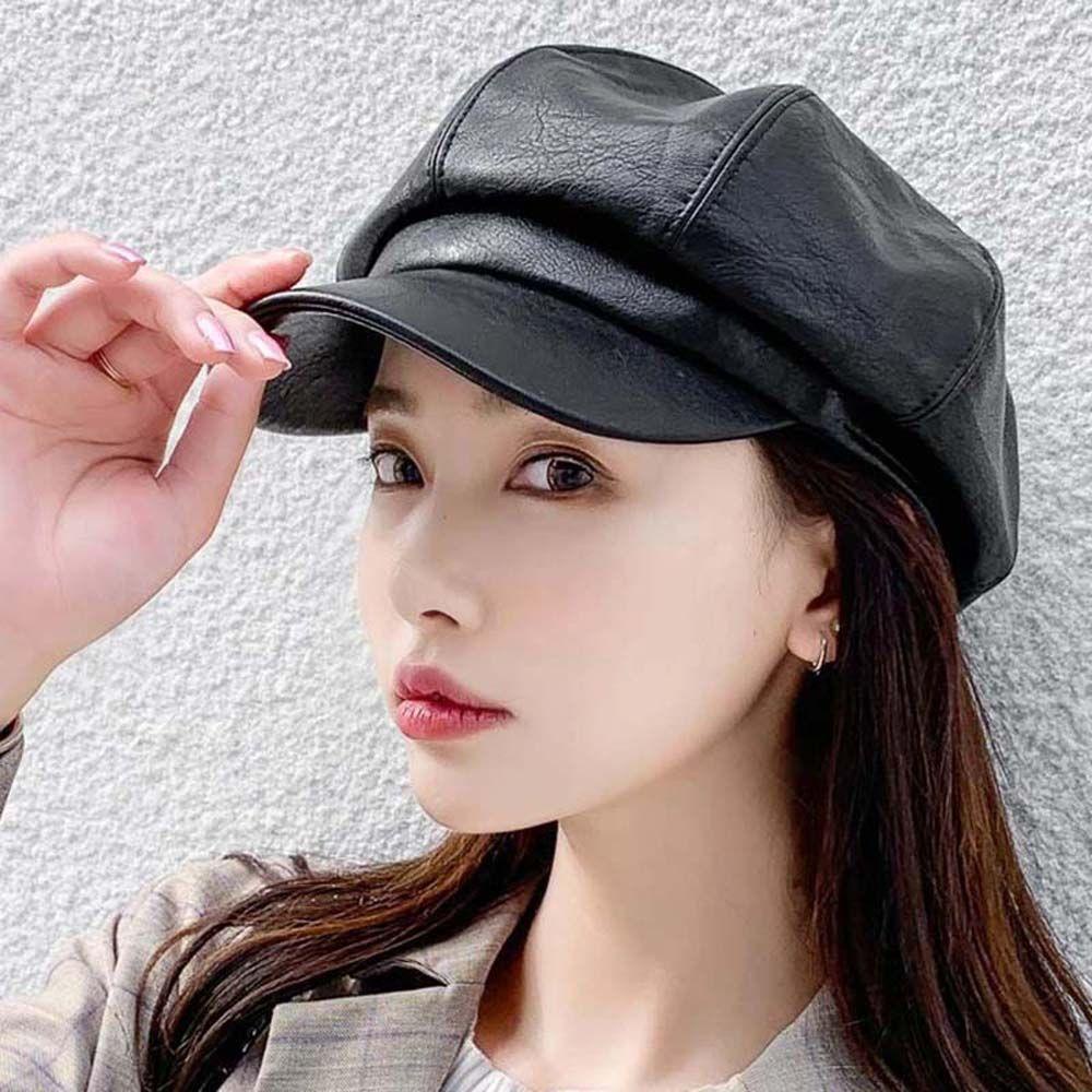 Mũ Beret Da Thời Trang Cho Nữ