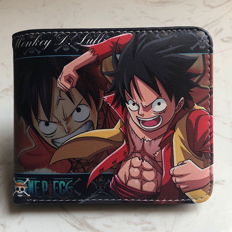 Ví làm từ da PU in hoạt hình one piece cá tính cho nam