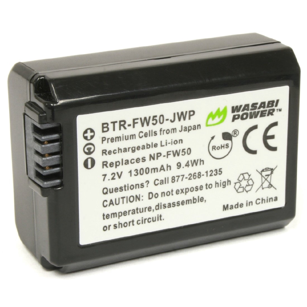 Bộ 2 Pin Và Sạc Wasabi NP-FW50 Cho Sony A6000 / A6100 / A6300 / A6400 / A6500 / A7 / A7M2 / A7R / A7RM2 / A7S / A7S2 NEX