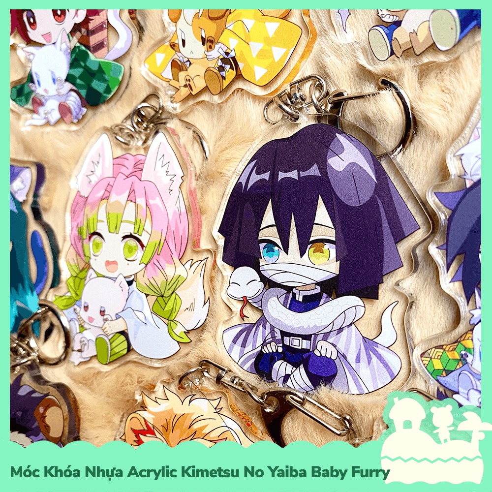 [Sẵn VN - NowShip] Móc Khóa Keychain Acrylic Nhựa Trong Anime Manga Kimetsu No Yaiba Demon Slayer Baby Furry