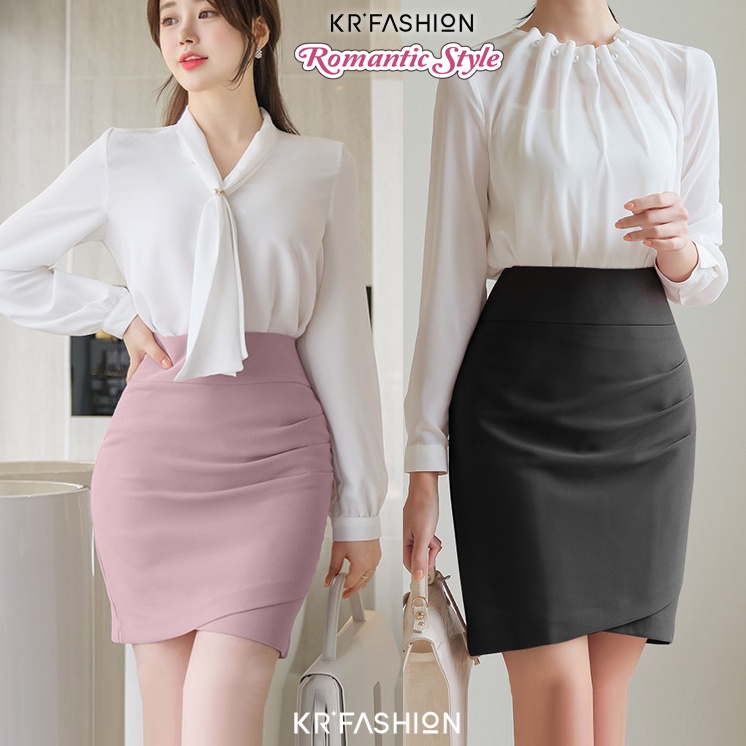 Chân váy công sở Hàn Quốc SK2102 KRfashion  cao cấp váy công sở đẹp màu Pink Korea