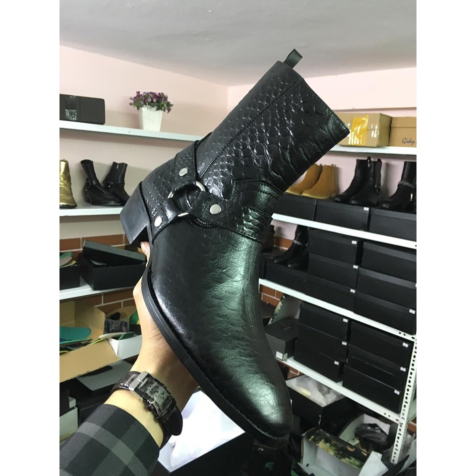 Harness Boot Leather Python