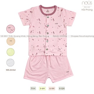 Bộ Cài Thẳng Cộc Petit Hồng Nhạt (Size 3-6 Tháng Đến 9-12 Tháng) Nous