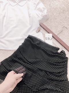 Chân váy bi xếp li tầng