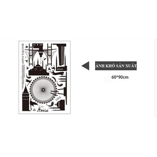 Decal dán tường Thành phố mặt trời