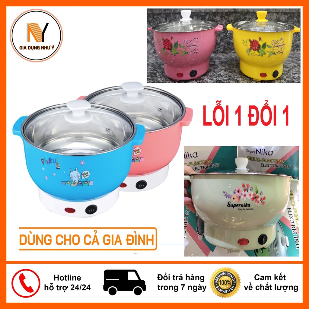 Nồi Lẩu Điện Mini 2 kích cỡ Đa Năng,Sôi Nhanh, Tiết Kiệm Điện