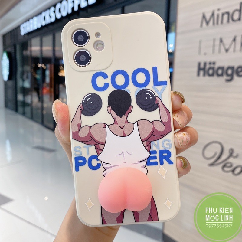 Full mã Iphone 6 đến 11 | 12 Pro max - Ốp Điện Thoại Silicon Hình Lực sĩ Mochi Ngộ Nghĩnh Squishy bảo vệ camera