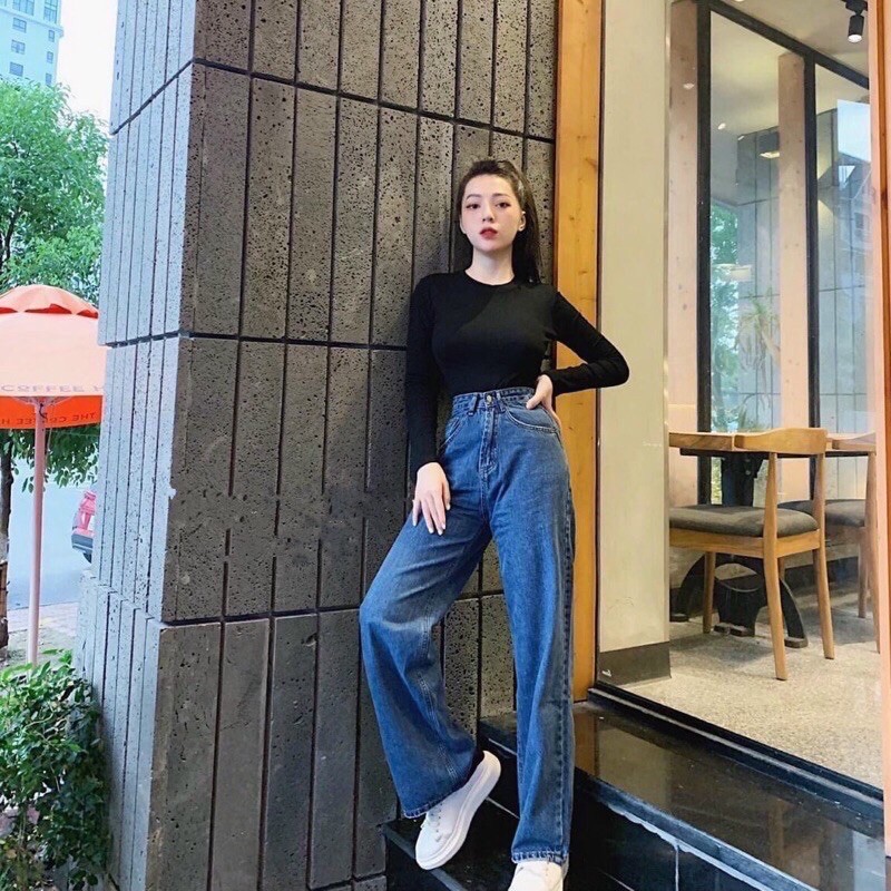 Quần jeans’ suông ống rộng