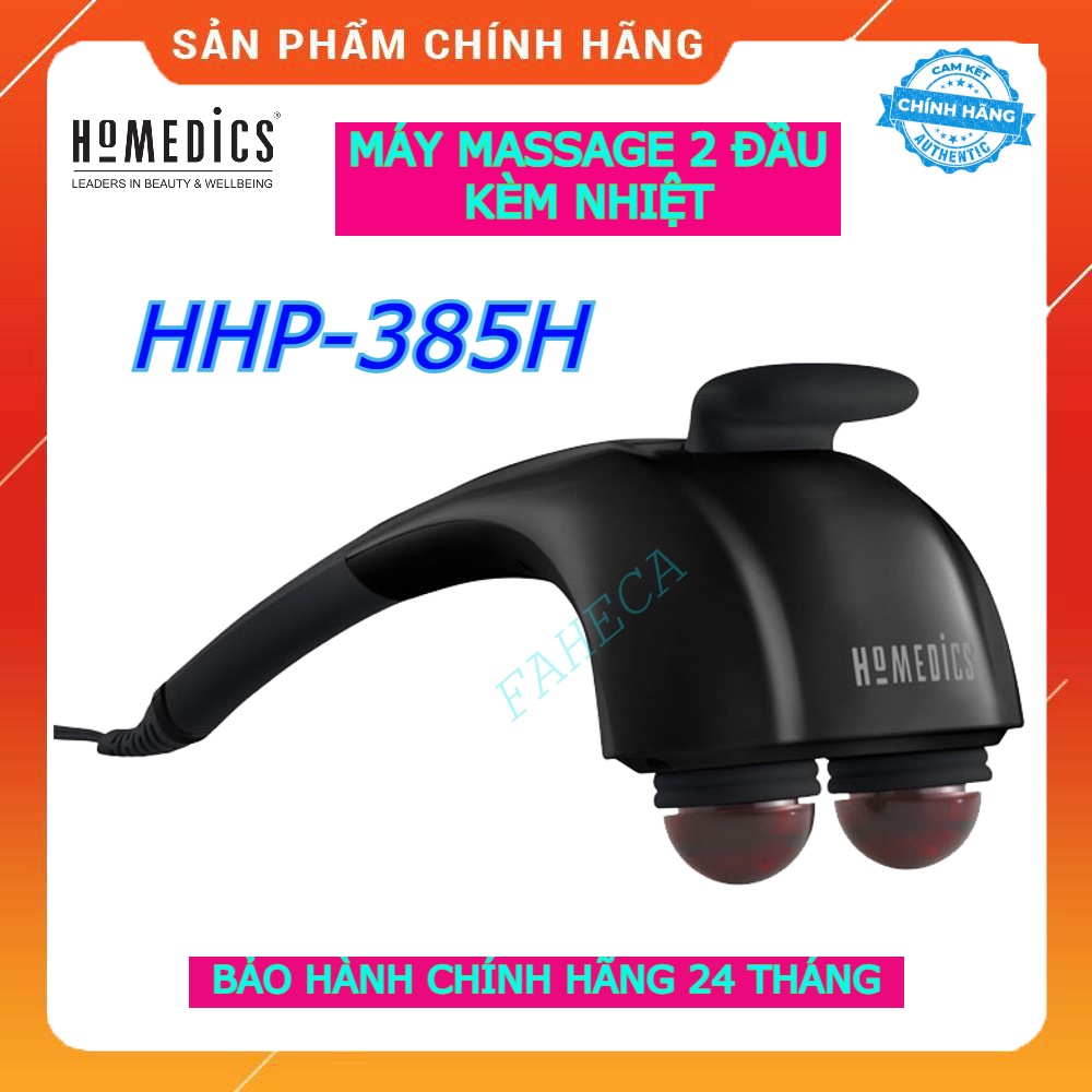 Máy massage cầm tay hai đầu kèm nhiệt HoMedics HHP-385H - Công nghệ từ Mỹ - Bảo hành 24 tháng - Hàng chính hãng
