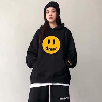 Áo khoác nỉ hoodie drew form rộng vải nỉ bông mỏng Bingshop