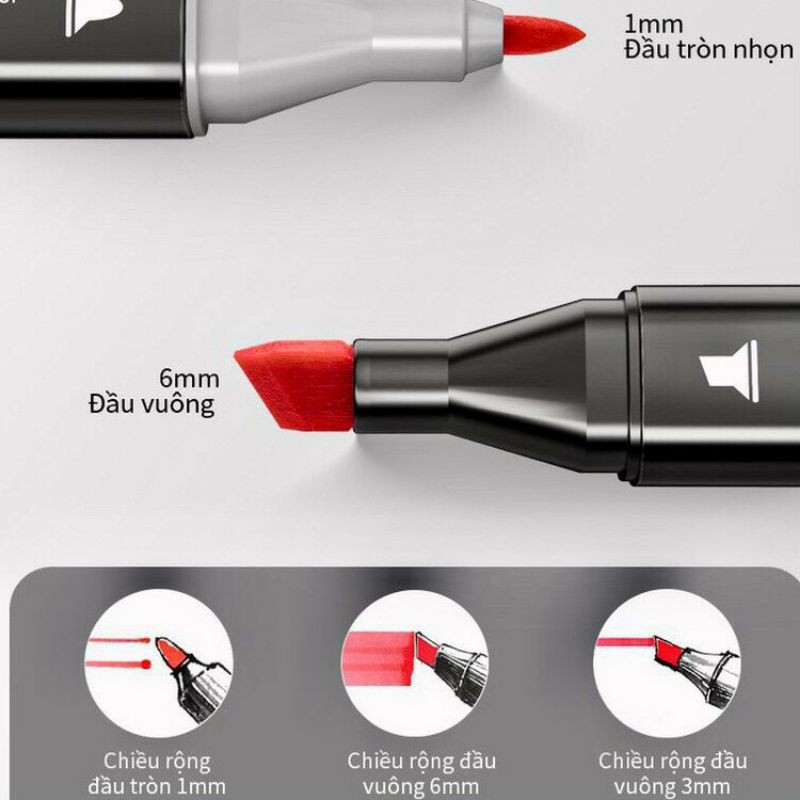 💕Bút màu marker chuyên nghiệp Deli-60Màu - kèm túi vải - 70806