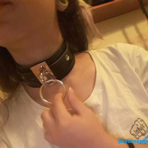 Vòng cổ choker da PU bản lớn thời trang cho nữ