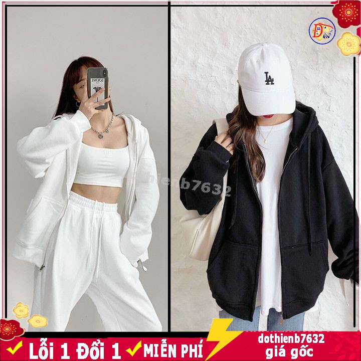 Áo hoodie khóa zip unisex ⚡️ LOẠI DÀY CÓ VIDEO ⚡️ Ao chống nắng có nón nam nữ chất nỉ dày form rộng dây kéo