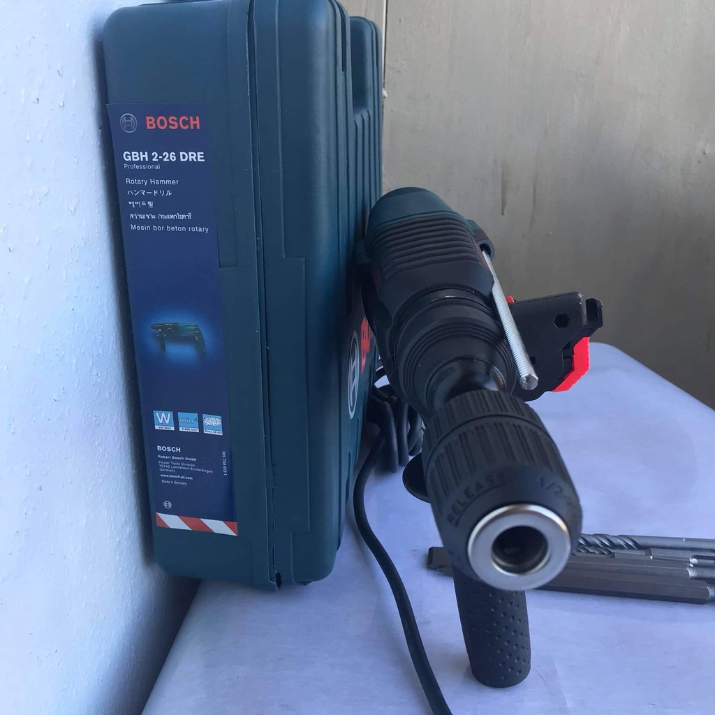 Máy khoan bê tông bosh 2 26 công suất 800W dây đồng 100% kèm bộ phụ kiện đầy đủ như hình
