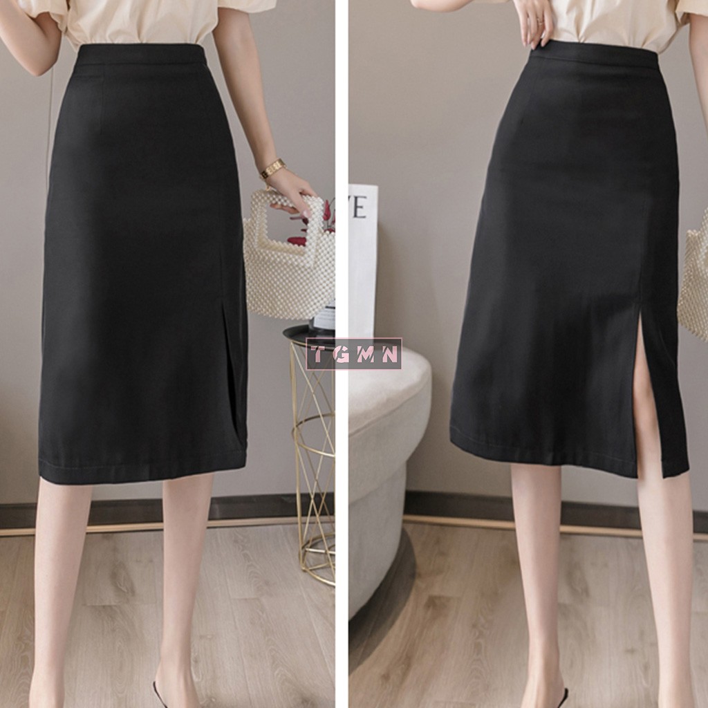 Chân váy dài ulzzang phong cách Hàn Quốc, chân váy chữ a dài xẻ tà | BigBuy360 - bigbuy360.vn