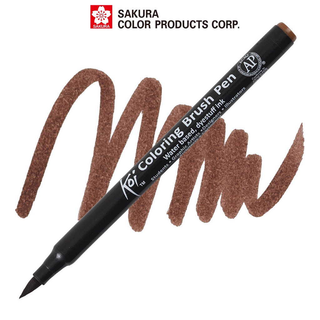 Bút lông màu nước ngòi cọ Sakura Koi Coloring Brush Pen Màu Brown