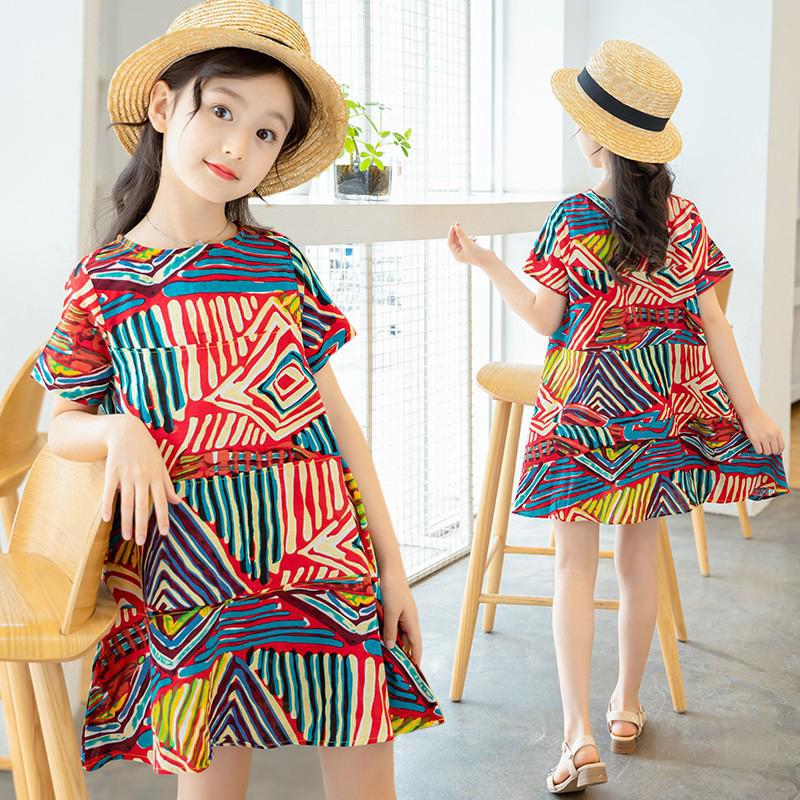 Đầm suông tay ngắn in hoạ tiết độc đáo cá tính cho bé
