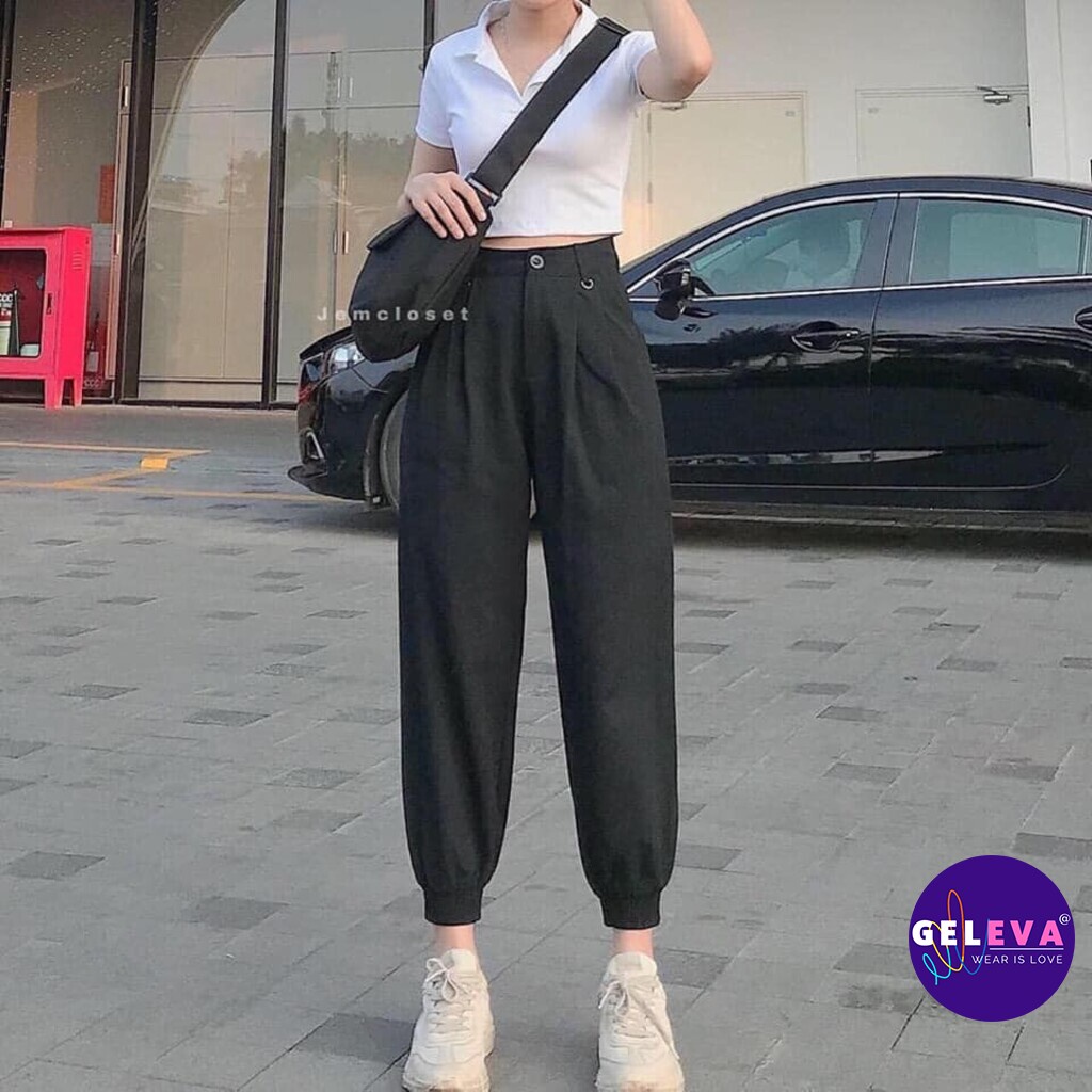 Áo croptop polo nữ vải cotton đẹp có cổ tay ngắn màu trắng đen ghi hồng, Ao crop top Geleva GE761 | BigBuy360 - bigbuy360.vn