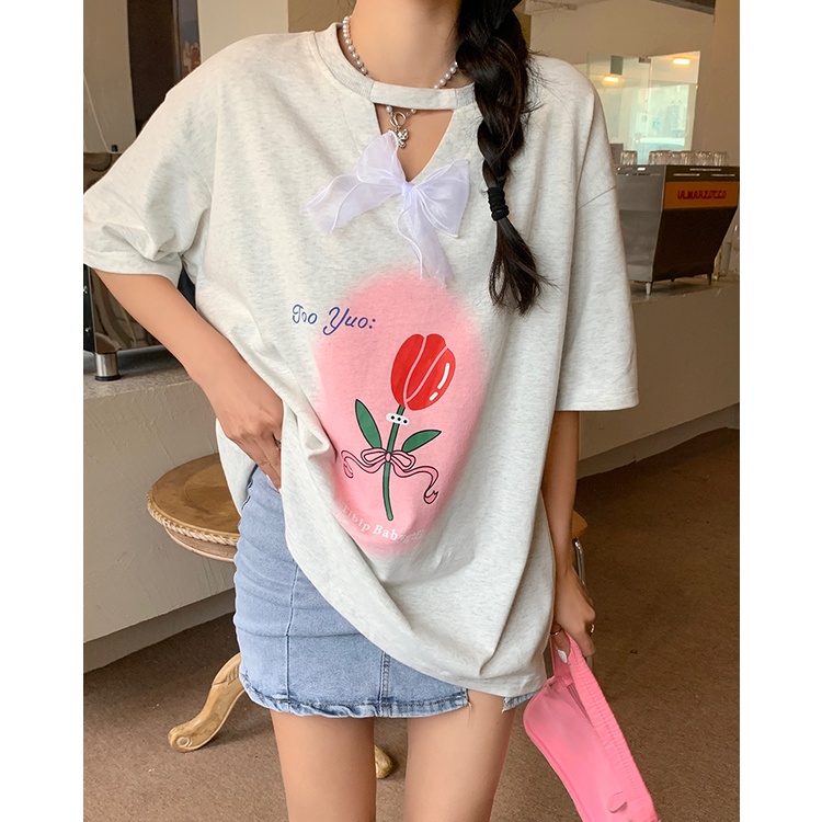 Áo Thun Nữ Ngắn Tay Khoét Lỗ Thời Trang Hàn Quốc